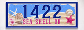 Sea Shell Beach Themed Ceramic Tile House Number Address Signs