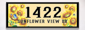 Sunflowers In Bloom Themed Ceramic Tile House Number Address Signs