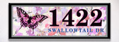 Swallowtail Butterfly Themed Ceramic Tile House Number Address Signs