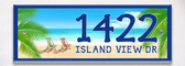 Tropical Beach Themed Ceramic Tile House Number Address Signs