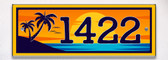 Tropical Beach Sunset Themed Ceramic Tile House Number Address Sign