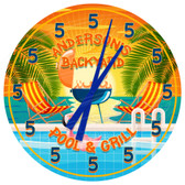 Backyard Bar & Grill Customized Wall Clock