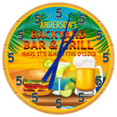 Paradise Bar & Grill Personalized Wall Clock