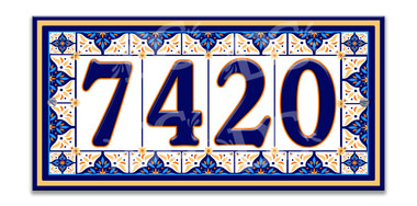 Mosaic Address Tile Blue