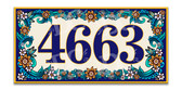 Floral Garden Ceramic Tile House Number Address Sign