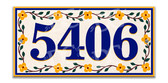 Floral Vines Ceramic Tile House Number Address Sign