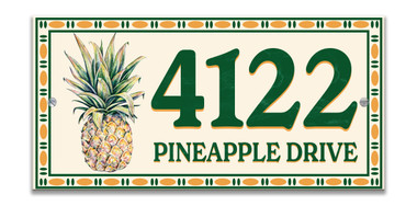Pineapple Ceramic Tile House Number Address Sign