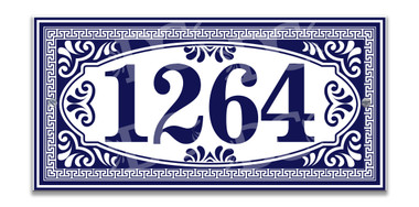 Elegant Mosaic Ceramic Tile House Number Address Sign