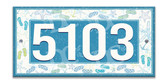 Beach Sandals Ceramic Tile House Number Address Sign Blue