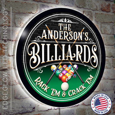 Billiards Pool Room Light Up Sign