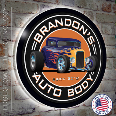 Light Up Auto Body Shop Sign