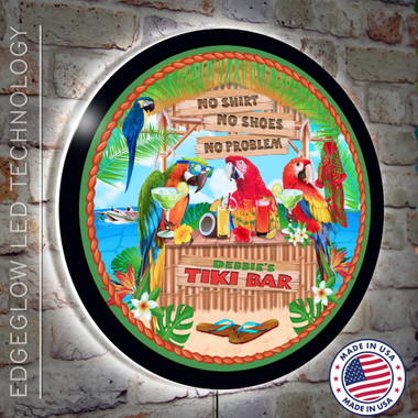 Tiki Bar Rules Light Up Wall Sign