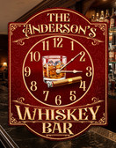 Whiskey Bourbon Bar Personalized Wall Clock