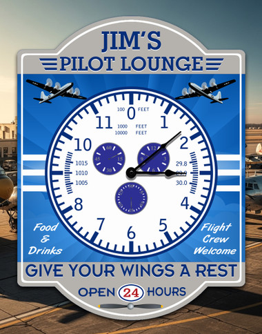 Pilot's Lounge Customized Wall Clock