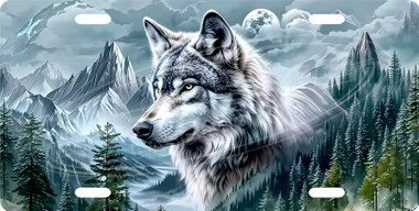 Wild Wolf License Plate Tag