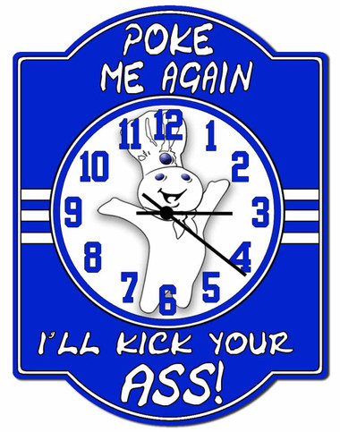 Poke Me Again Hardboard Wall Clock