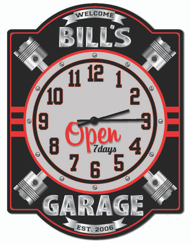 Personalized Garage Piston Wall Clock