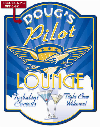 Pilots Lounge Wall Sign