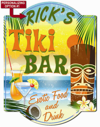 Personalized Tiki Bar Sign