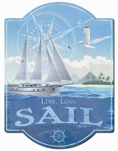 Live to sail wall sign