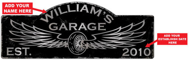 Personalized Biker Garage Sign