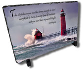 Decorative Inspirational Lighthouse Stone Plaque