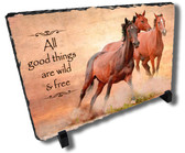 Decorative Western Wild Horses Stone Plaque