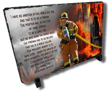 Decorative Firefighter Bravery Stone Plaque