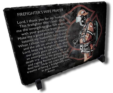 Decorative Firefighter Wife Prayer Stone Plaque