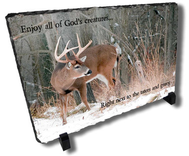 Decorative Deer Hunter Stone Plaque