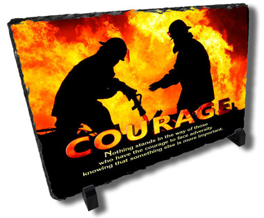 Decorative Firefighter Courage Stone Plaque