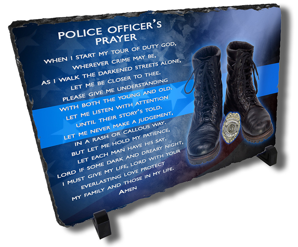 Policeman's Prayer, Personalized Picture Sunset Horizon Landscape, 10x10 6594, Brown