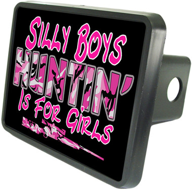 Hunting Is For Girls Trailer Hitch Plug Side View