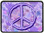 Purple Peace Sign Trailer Hitch Plug Front View