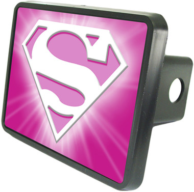 Superman Pink Trailer Hitch Plug Side View
