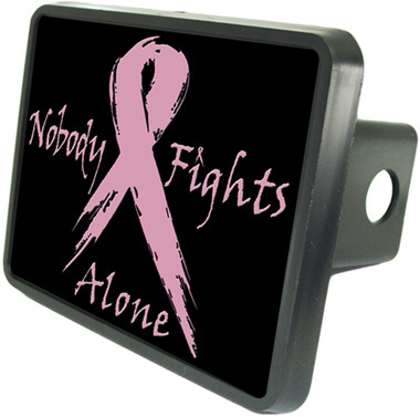 Pink Breast Cancer Trailer Hitch Plug Side View