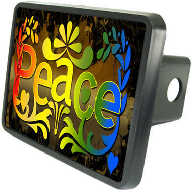 Peace Rainbow Trailer Hitch Plug Side View