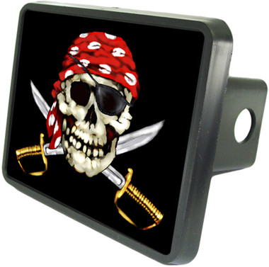 Pirate Skull Trailer Hitch Plug Side View