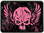 Pink Filigree Skull Trailer Hitch Plug Front View