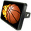 Flaming Basketball Trailer Hitch Plug Front View