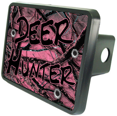 Deer Hunter Pink Camo Trailer Hitch Plug Side View