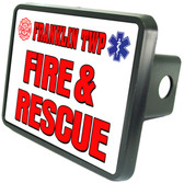 Personalized Fire & Rescue Trailer Hitch Plug Cover