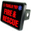 Personalized Fire & Rescue Trailer Hitch Plug Side View