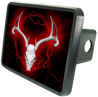 Red Deer Skull Trailer Hitch Plug Side View