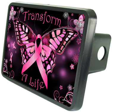 Cancer Butterfly Trailer Hitch Plug Side View