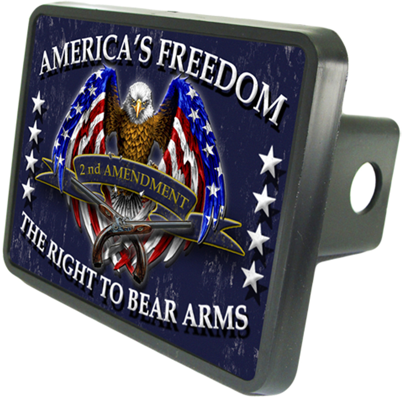 Graphics and More Guns Weapons Rifles Celebrate Diversity Second 2nd Amendment Tow Trailer Hitch Cover Plug Insert 1 1/4 inch 1.25 