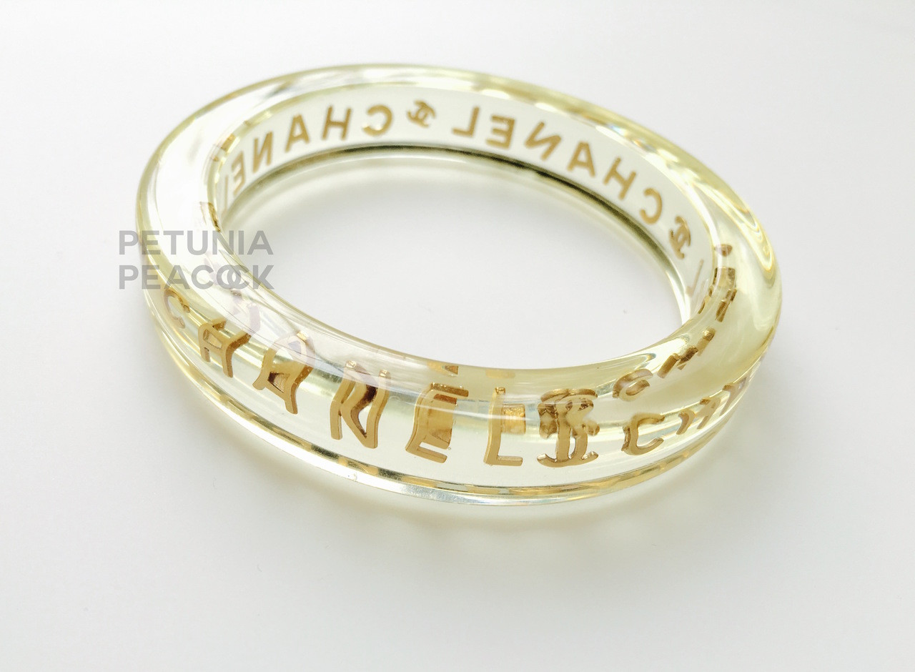 CHANEL CC Logo Cuff Bracelet Bangle Crystal Gold-Tone - Chelsea