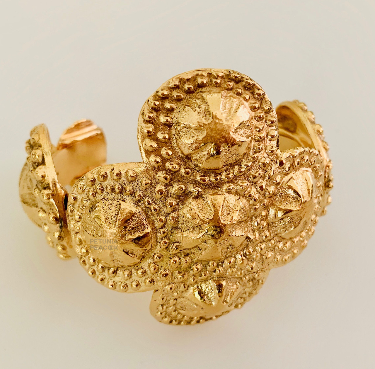 CHANEL VINTAGE STUDDED CUFF BRACELET  Petunia Peacock Vintage Chanel  Jewelry