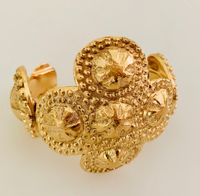 CHANEL LUCITE & GOLD LETTERED C H A N E L CC LOGO BANGLE