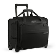 Side-Angle shot of Rolling Cabin Bag by Briggs & Riley in black.